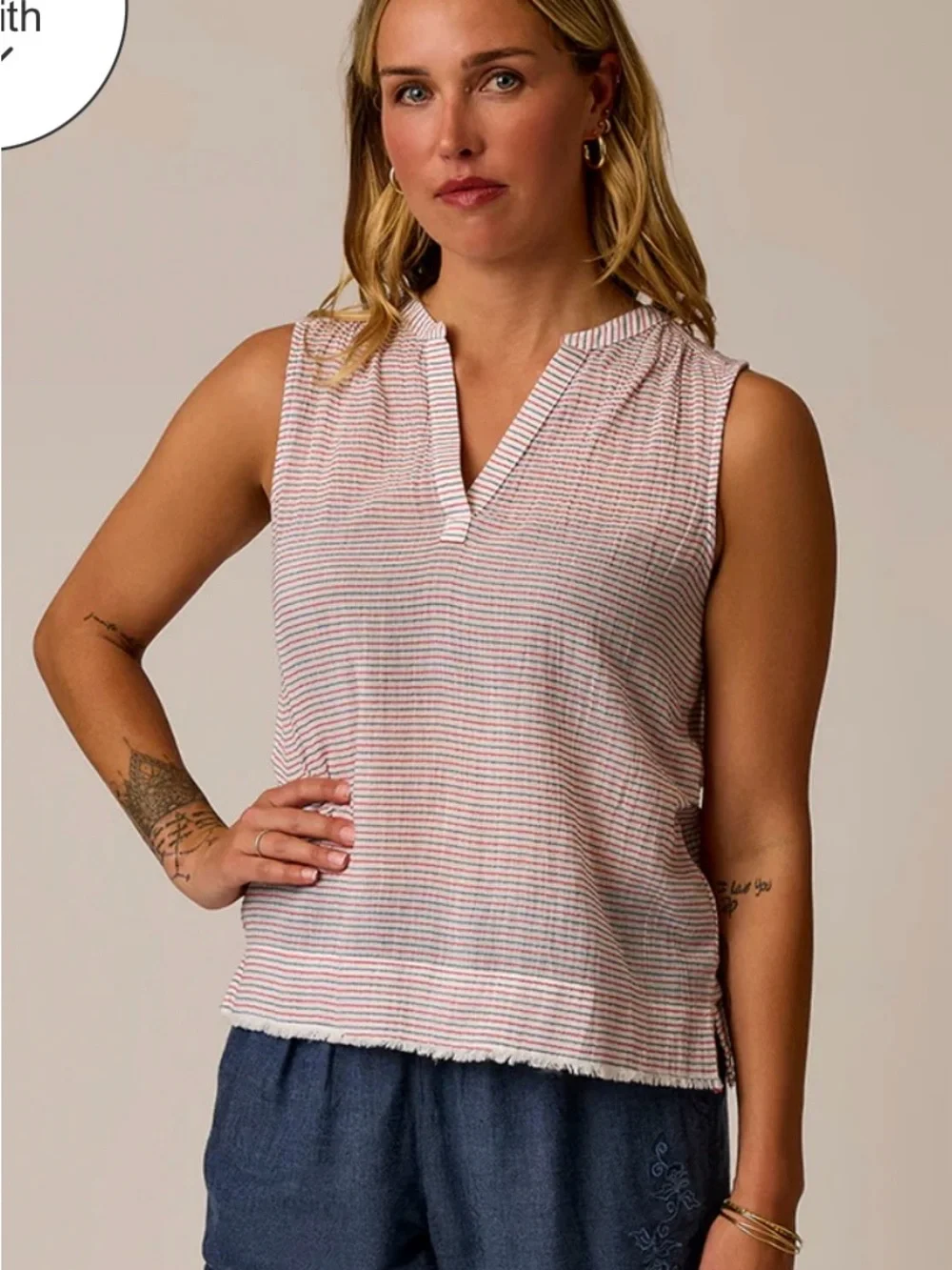 NWT Carve designs Size: M DYLAN TANK Relaxed Fit Tank color: green striped tank - Picture 1 of 15